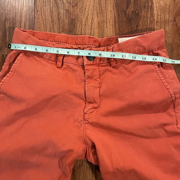 IKKS Slim Fit Mens Chino Pant Size 28 Orange Flat Front Casual Workwear - Picture 2 of 6